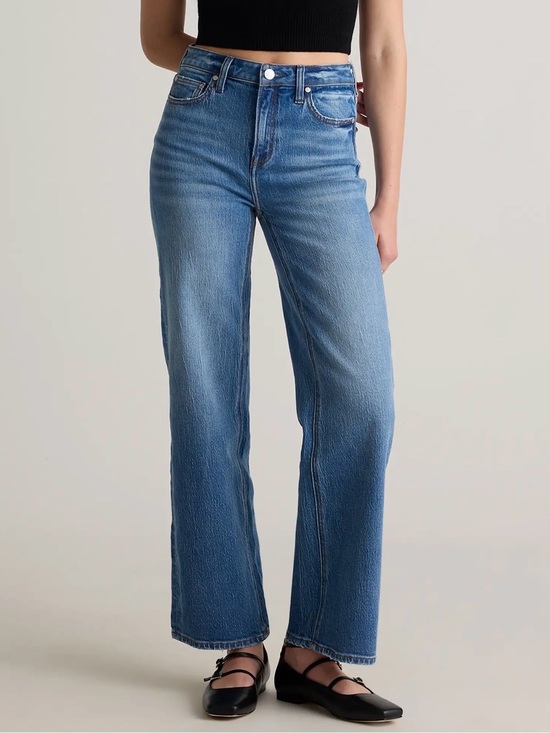 Quince Denim - Quince Bella Stretch Relaxed Straight Leg Jeans - Atlantic Blue, Size 27